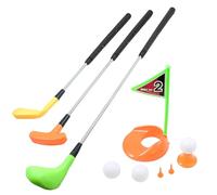 Golf Enfants Jeu 3 Clubs Métal 3 Balles Trou avec Drapeau 2 Té 1 Té Shot Jeu de Golf Enfants Intérieur Extérieur Jeux de Jardin pour Enfants Golf Jeux En Plein Air Ensemble Mini Golf