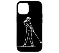 Golf Girl One Line Drawing Coque pour iPhone 12/12 Pro