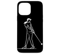 Golf Girl One Line Drawing Coque pour iPhone 13 Pro Max
