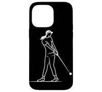 Golf Girl One Line Drawing Coque pour iPhone 14 Pro Max