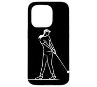 Golf Girl One Line Drawing Coque pour iPhone 15 Pro