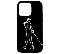 Golf Girl One Line Drawing Coque pour iPhone 15 Pro Max
