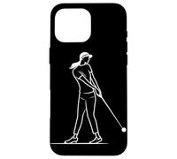 Golf Girl One Line Drawing Coque pour iPhone 16 Pro Max