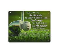 Golf God Grant Me The Serenity to Accept The Shots I Miss The Courage Retro Tin Sign Metal Poster Vintage Sign Plate Coffee Bar Home Outdoor Decor Kitchen Iron Painting Cafe Club Man Cave Wall Plaque