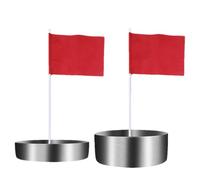 Golf Hole Stainless Steel - Putting Practice Trainer Target Hole 24g | Putting Green Cups With Flag Heavy Duty, All Weather, Portable For Outdoors, Backyard, Garden, Lawn, Putting Green, Par 3,
