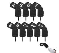 Golf Iron Covers - 7.48 * 2.95 * 1.18in Golf Mesh Iron Set | 9pcs Golfs Head Covers Irons Headcovers Set | Waterproof PU Protective Gôlf Club Headcovers | Head Cover for Golfs Irons Fit Most