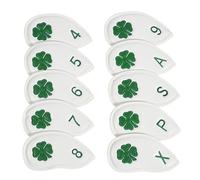 Golf Iron Headcovers - Lightweight Pu Iron Club Caps, Protective Gear | Set of 10 Head Protectors Men Enthusiasts, Easy Fit Leather Design For Travel Carry Bag Storage Father Presents
