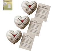 Golf Pocket Hug, Shaped Golf Ball Decor with Inspirational Card, Inspirational Golfs Gift with Encouraging Message Card, Thoughtful Golfs Present for Men and Women (3PCS)