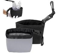 Golf Portable Cleaning Bags, Golf Cleaning Bag Club Cleaner Ball Accessories Kit with Waterproof Liner, Quick Dirt & Grass Removal, Cool Stuff for Golfers (Black+Grey)