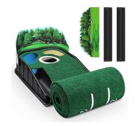 Golf Practice Mat 8ft(244cm), Putting Green Mat with Automatic Return Track, Indoor and Outdoor Exerciser Blanket