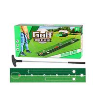 Golf Putting Green,Outdoor Practice Putting Green Kit | Improved Puttting Accuray Training Pad with Clubs Holes Balls, Practice Equipment Outdoor Games for Camping Beach Yard Backyard Boys Girls