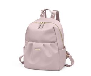 GOLF QUALITY Mochila Mujer Moda Bolsa de Viaje Nylon Impermeable Mochila Pequeño Mujer Mini Backpack Antirrobo para Compras Citas Fiestas Vacaciones, Gris Rosa