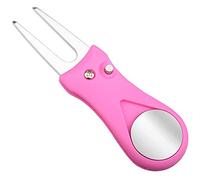 Golf Releve-Pitch Outil Pliable 1 Pack avec Marqueur De Balle Magnetique, Golf Divot Pitch Tool Mini Outil Leger Portable Et Pliable 3 Styles pour Hommes Femmes (Rose)