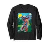 Golf Season The Golfer's Drive Mountain Landscape Chariot de Golf Manche Longue