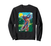 Golf Season The Golfer's Drive Mountain Landscape Chariot de Golf Sweatshirt
