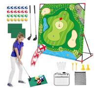 Golf Skill Game - Mini Golf Game with Clubs | Golff Training Aids with Stand | Practice Mat Golfers for Precise Putting, Indoor Outdoor Use, Golfs Accessories Beginners
