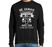 Golf | Sweat ne jamais sous-estimer Un Septuagénaire | Collection Pull Passion Sport Activité Association pour Homme de 70 Ans et Plus M