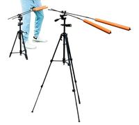 Golf Training Aid - Aluminum Alloy 360 Degree Adjustable Training Rod System with Foam Practice Arms and Smartphone Holder Tripod | Foldable 44.6cm to 120cm Teaching Equipment