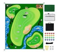 Golf Training Mat | 180x150cm Double-Sided Nylon Practice Mat with 20 Sticky Golf Balls | Indoor, Outdoor, Backyard, Garage, Lawn, Office, Courtyard Exercise and Sports Training for Adults