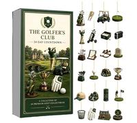 Golf-Weihnachts-Adventskalender 2026, 24-Tage-2D-Acryl-Ornamente | Weihnachts-Countdown-Advent für Feiertage, Büros, Wände, Fenster, Türen,