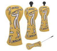 Golf Wood Head Covers, Golf Club Covers Set, Protective Headcovers for Driver Woods, Lightweight Soft Fabric, Scratch Resistant, Easy Slip-on Fit for All Fairway Clubs, Stylish Accessories