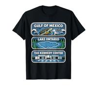 Golfe du Mexique Kennedy Center Lac Ontario Canada Géographie T-Shirt Graphique avec Valeur