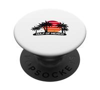 Golfe du Mexique Palmiers Coucher de Soleil Scène PopSockets PopGrip Adhésif