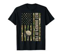Golfer Best Grandpa by par Camo Flag Lover Grandfather T-Shirt