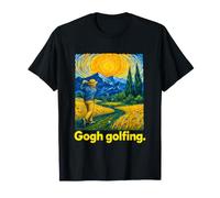 Golfer Post-Impressionist Swirling Sky Art T-Shirt