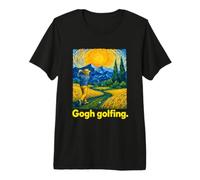 Golfer Post-Impressionist Swirling Sky Art T-Shirt Haut de Gamme