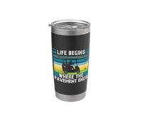 Golfeurs drôle LIFE BEGINS WHERE THE PAVEMENT ENDS Golf Gobelet isotherme en acier inoxydable double paroi