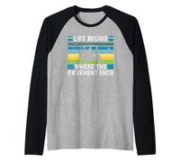 Golfeurs drôle Life Begins Where The Pavement Ends Golf Manche Raglan
