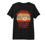 Golfeurs Joueur de Golf Anniversaire né en 1980 Balles Golf T-Shirt Haut de Gamme