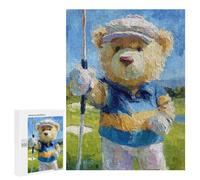 Golfing Teddy Bear Art Print Puzzle 1000 Pièces Educa Jouet en Bois Cadeau Unique Décoration Intérieure Jeu Éducatif Challenge Toy Adultes Et Enfants À Partir De 14 Ans 500 PCS