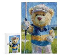 Golfing Teddy Bear Art Print Puzzle 1000 Pièces Educa Jouet en Bois Cadeau Unique Décoration Intérieure Jeu Éducatif Challenge Toy Adultes Et Enfants À Partir De 14 Ans 300 PCS