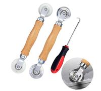 Golgner 3 pcs Rouleau de joint de roue double, rouleau cannelé de fenêtre pour écran à rouleau simple, extracteur d'outils, rouleau cannelé d'outil, pour passepoil de moustiquaire à cordon