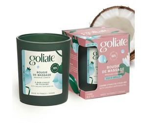 Goliate Bougie Massage Huile Bio Coco Bello 140g - Cire Végétale Colza Provence, Aromathérapie Relaxante, Vegan Testée Dermatologiquement, Made in France