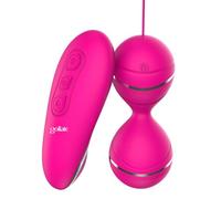 GOLIATE Dalia Boules Geisha 3 en 1 Rose - Œuf Vibrant Périnée 7 Modes | Télécommande sans fil, rechargeable USB, étanche, sans phtalate, coffret cadeau, marque française, coloris Rose