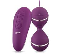 GOLIATE Dalia Boules Geisha 3 en 1 Violet - Œuf Vibrant Périnée 7 Modes | Télécommande sans fil, rechargeable USB, étanche, sans phtalate, coffret cadeau, marque française, coloris Violet