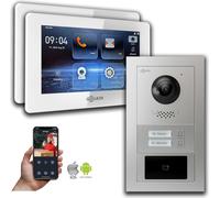 Goliath 2-fils BUS Video Doorbell : maison de 2 familles, RFID, argent : 7 pouces en blanc : Boîte d'encastrement Sélection du moniteur : 7 pouces en blanc Boîte de montage de la sonnette : Boîte d'en