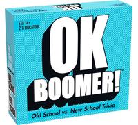 GOLIATH, OK Boomer! L'iconico duello generazionale. Gioco di Carte. Giochi di società. Giochi per la Famiglia. Quiz. Old School vs. New School. Dai 14 Anni, da 2 a 8 giocatori