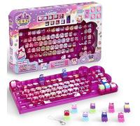 Goliath - CLICKEEZ Keyboard MegaPack - 1 Clavier + 15 Touches Keycaps Cliquables Kawaii + 1 Porte Clés - Keycaps à Clipser - 70 Personnages à Collectionner - Jouet Fidget ASMR - Idée Cadeau dès 6 Ans