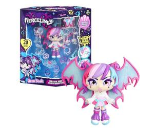 Goliath - FIERCELINGS Deluxe Keychain Neon Bash - Poupée à Personnaliser + Porte-clés - Ailes à Styliser, 20 Boucles d’Oreilles Dont 2 Surprises + Strass & Charms - Applicateur&Support - Dès 6 Ans