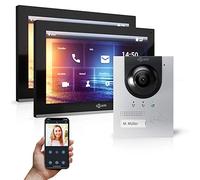 Goliath Hybrid | IP | Interphone vidéo Full HD | App | 1-Fam | 2 x écran Tactile 10" | Station de Porte en Aluminium en saillie | Ultra Grand Angle 180° | AV-IPS-119