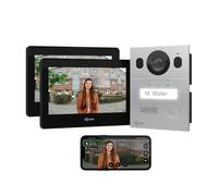 Goliath Interphone vidéo Basique, Bus 2 Fils, 2X moniteurs de 7 Pouces, Sonnette en saillie avec caméra, interphone avec Ouverture de Porte, Maison individuelle, Application pour Smartphone