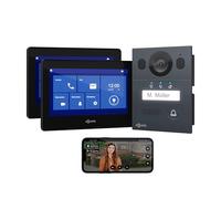 Goliath Interphone vidéo Basique, Bus 2 Fils, 2X moniteurs de 7 Pouces, Sonnette en saillie avec caméra, interphone avec Ouverture de Porte, Maison individuelle, Application pour Smartphone