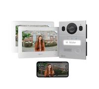 Goliath Interphone vidéo Basique, Bus 2 Fils, 2X moniteurs de 7 Pouces, Sonnette encastrée avec caméra, interphone avec Ouverture de Porte, Maison individuelle, Application pour Smartphone