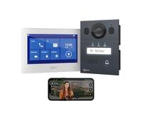 Goliath Interphone vidéo Basique, Bus 2 Fils, Moniteur de 7 Pouces, Sonnette encastrée avec caméra, interphone avec Ouverture de Porte, Maison individuelle, Application pour Smartphone