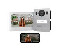 Goliath Interphone vidéo Basique, Bus 2 Fils, Moniteur de 7 Pouces, Sonnette encastrée avec caméra, interphone avec Ouverture de Porte, Maison individuelle, Application pour Smartphone