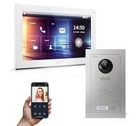 Goliath Interphone vidéo Full HD Hybride - 1 x écran Tactile 10" - Station de Porte encastrée en Aluminium - Module de rétroaction - Ultra Grand Angle 180° - AV-IPS-518